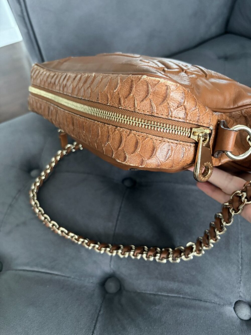 Rare Mulberry Maisie Shoulder Bag in Oak Silky Snake Print - Picture 14 of 16